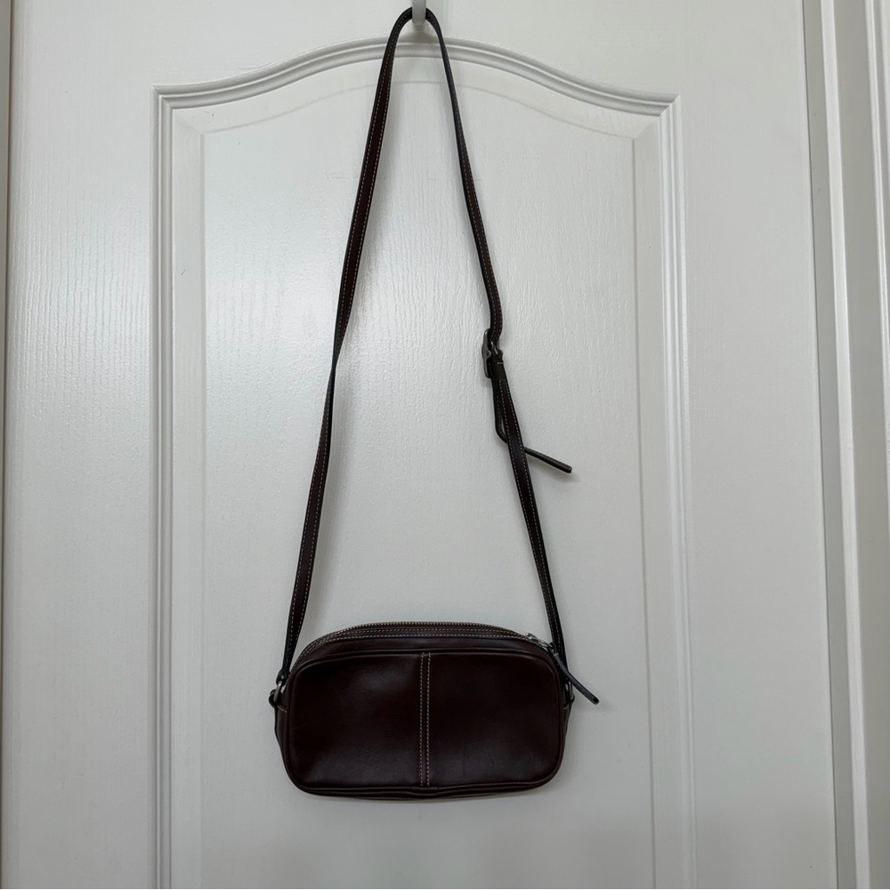 Vintage Coach Brown Leather Crossbody Bag